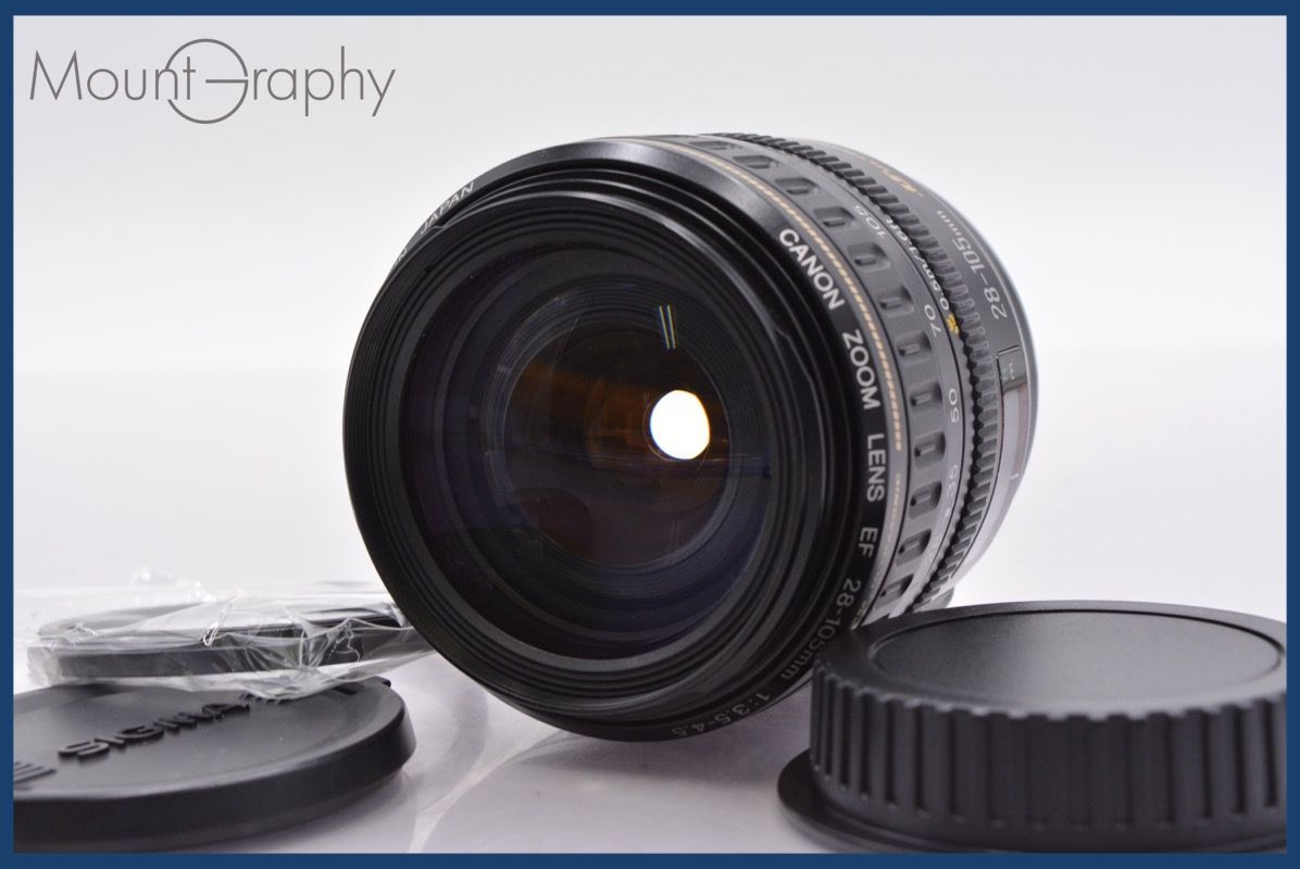 キヤノン Canon EF 28-105mm F3.5-4.5 USM 前後キャップ-レンズフィルター付 完動 同梱可 am361