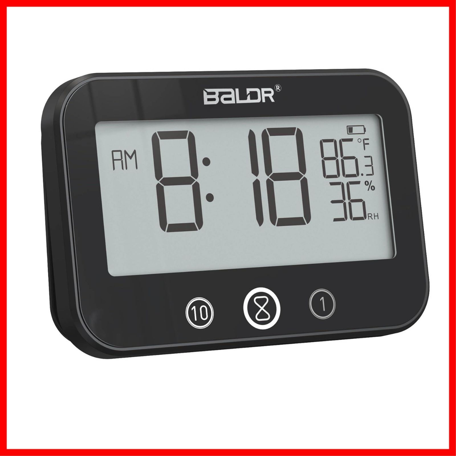 数量限定】温湿度計 防水LCD大液晶画面 シャワー時計 温度 湿度