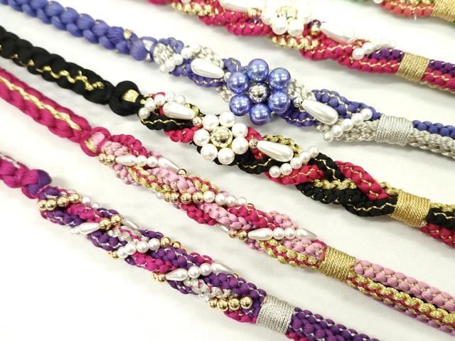 平和屋着物 和装小物 振袖用飾り付き帯締め10本セット パール 花 金銀糸 CAAX8198ju