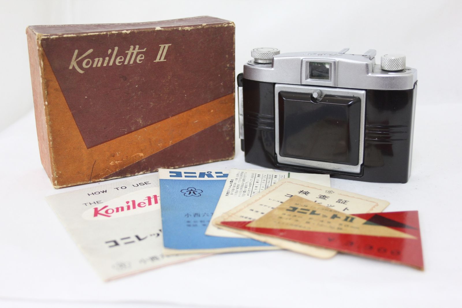 品 元 き Konilette II Konitor 50mm F1.4 説明書付き 蛇腹カメラ M5612