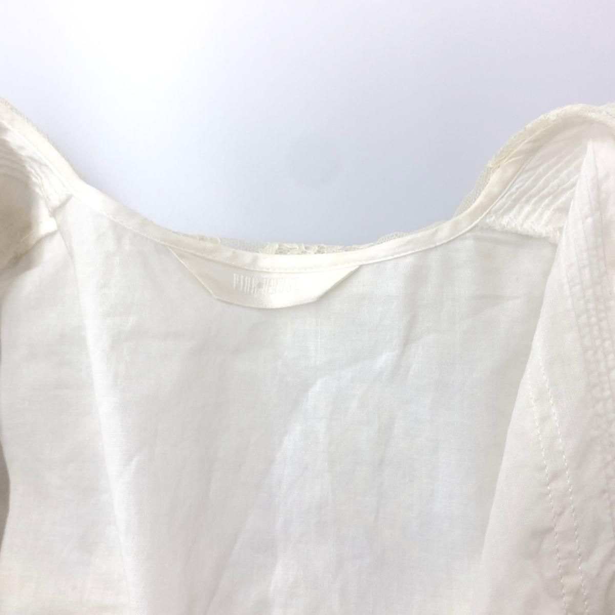 PINK HOUSE ピンクハウス リボン ピンタック レースカラー フリル