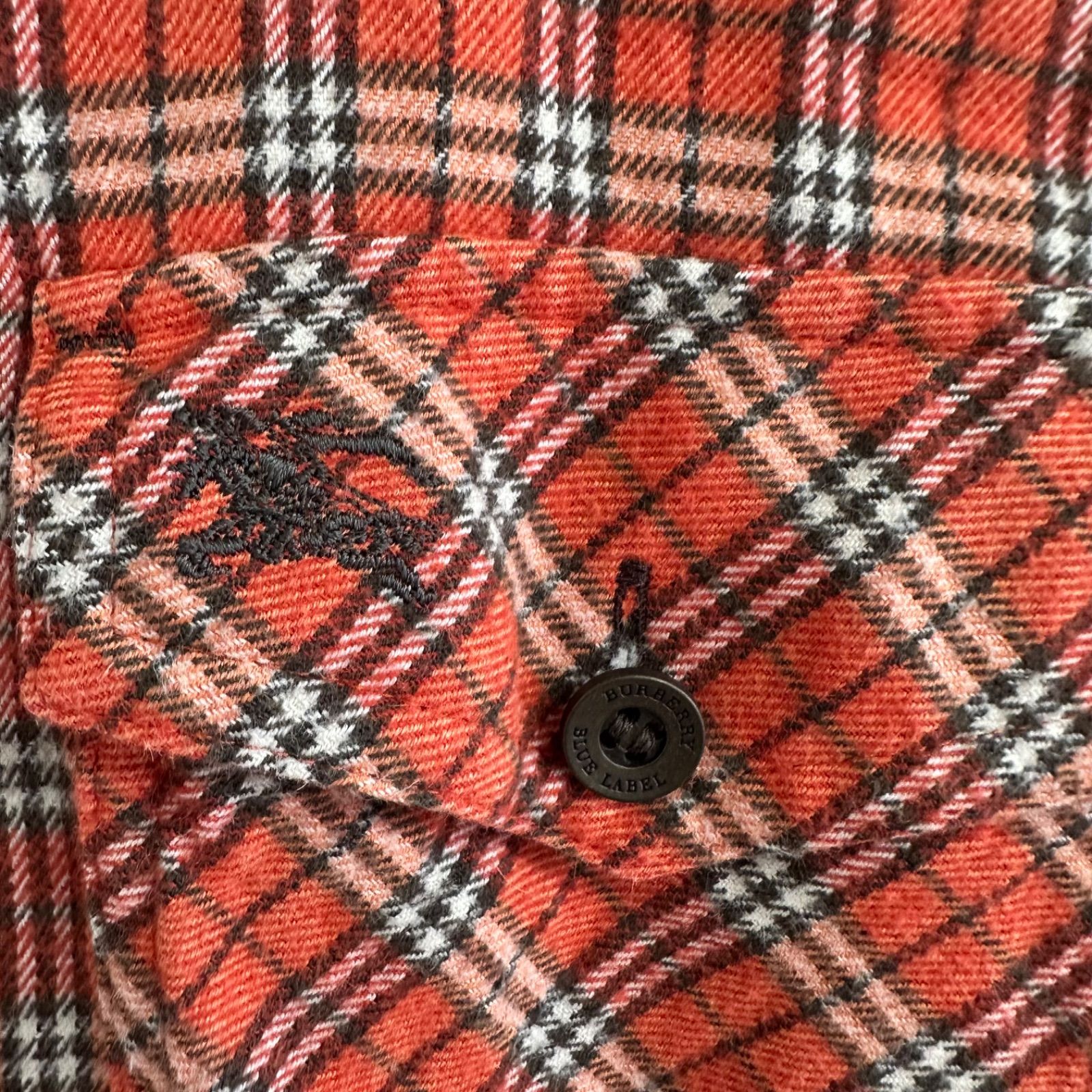 美品 バーバリー ロンドン ブラウス チェック ブルー Burberry