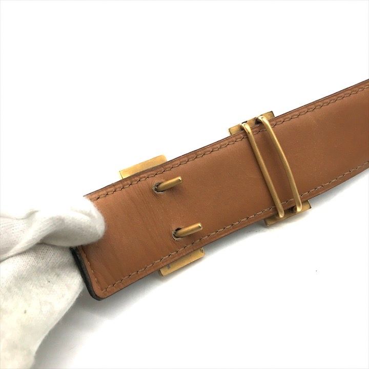 HERMES エルメス コンスタンス H ベルト クロコ ブラック マルL刻印 服飾小物 k1570 HERMES エルメス コンスタンス H ベルト クロコ ブラック マルL刻印