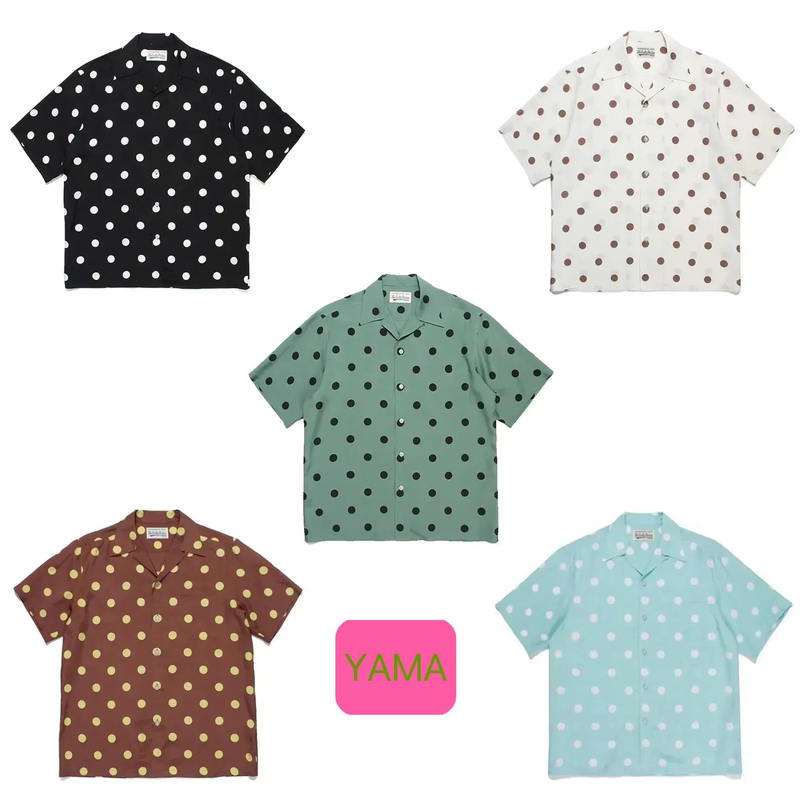 【美品】WACKO MARIA　ワコマリア　ハワイアンシャツ　水玉　ドット　総柄 美品】WACKO MARIA ワコマリア ハワイアンシャツ 水玉 ドット 総