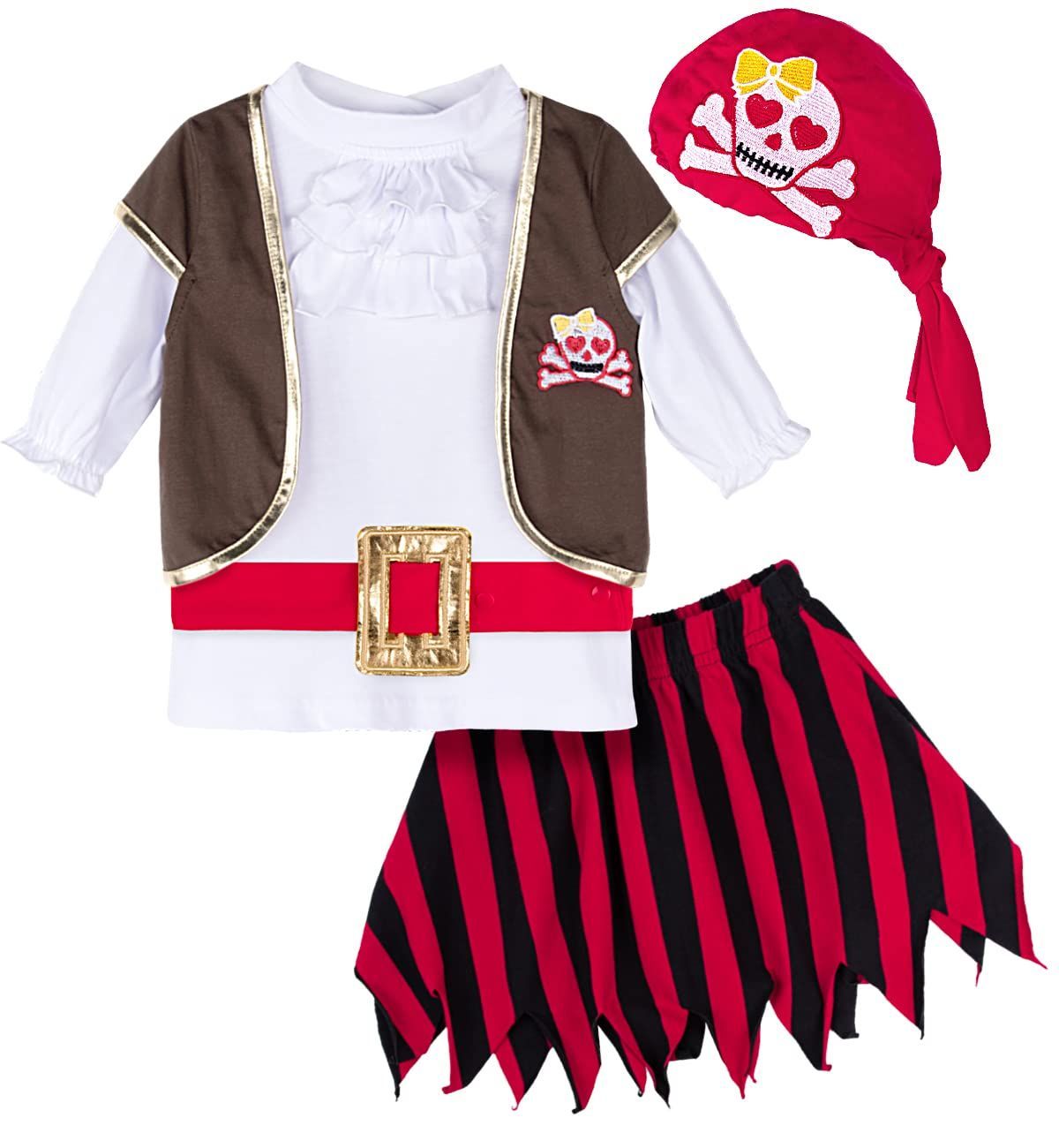ハロウィン (海賊 仮装 コスプレ 子供服 (ドレス) ロンパース コスチューム 海賊 2T) 女の子 [BECOS]