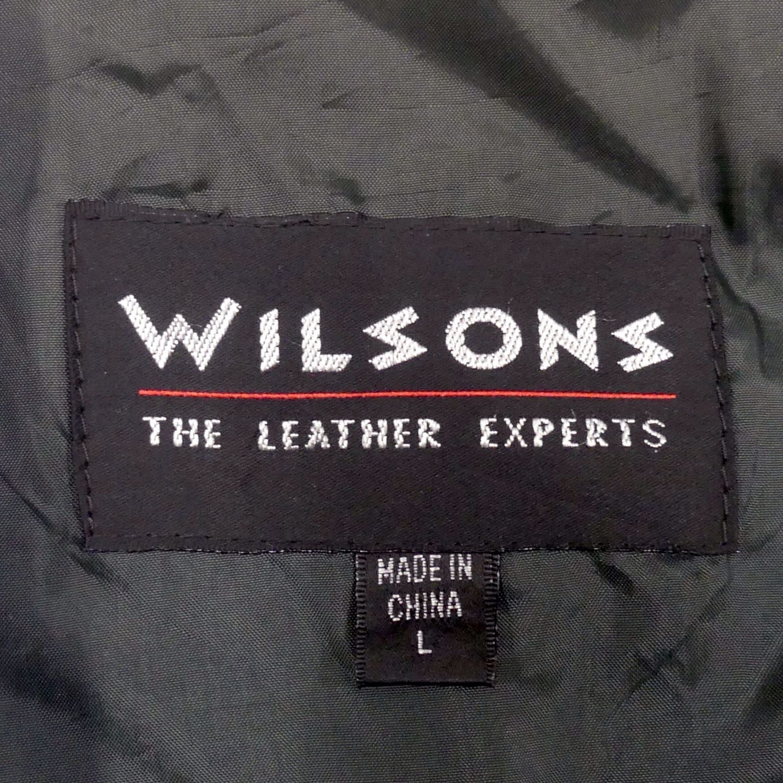 WILSONS ブラックレザーベスト Lサイズ WILSONS ブラックレザーベスト Lサイズ