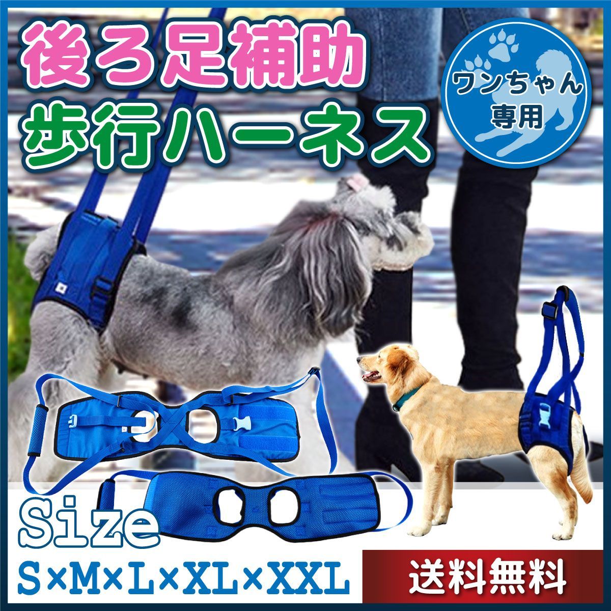 メルカリshops 犬 歩行補助 老犬 介護 シニア 後ろ足 リハビリ 歩行 サポート ベルト 介助