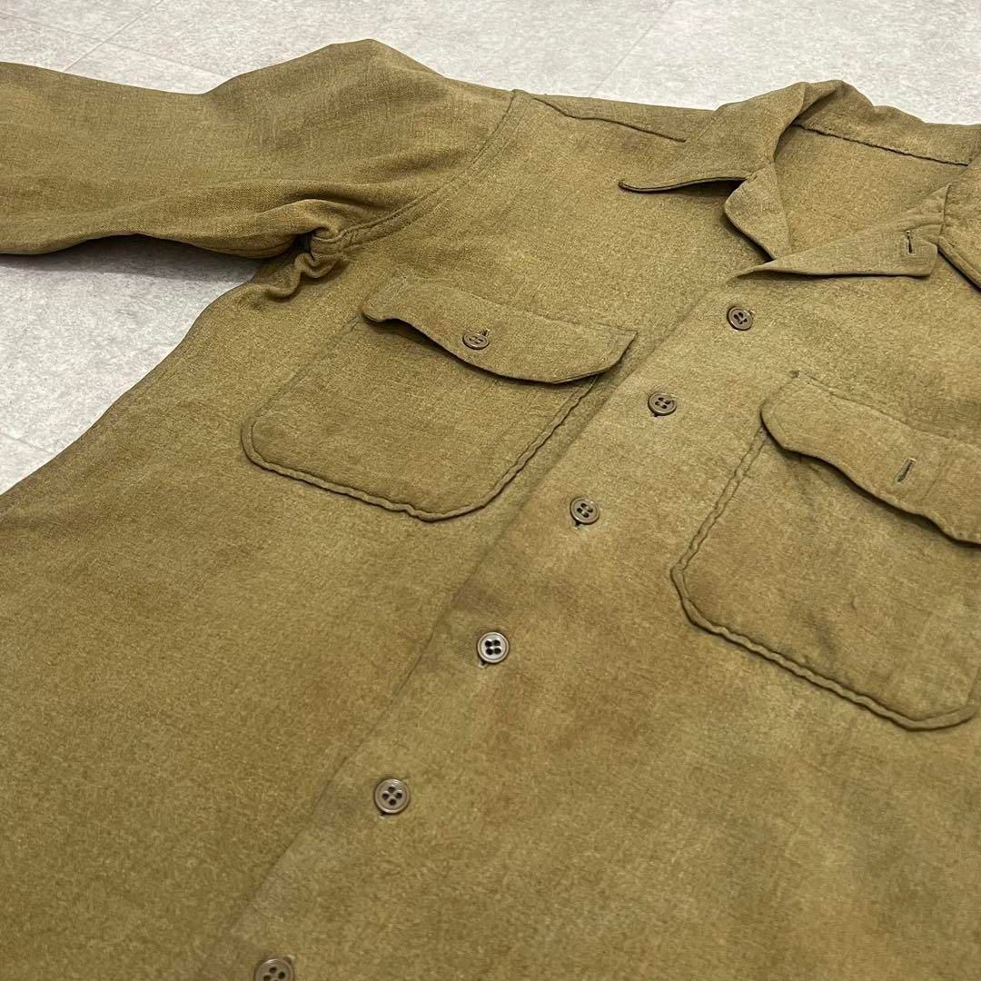 希少 WW2 第二次世界大戦 40s US ARMY マスタードシャツ マチ