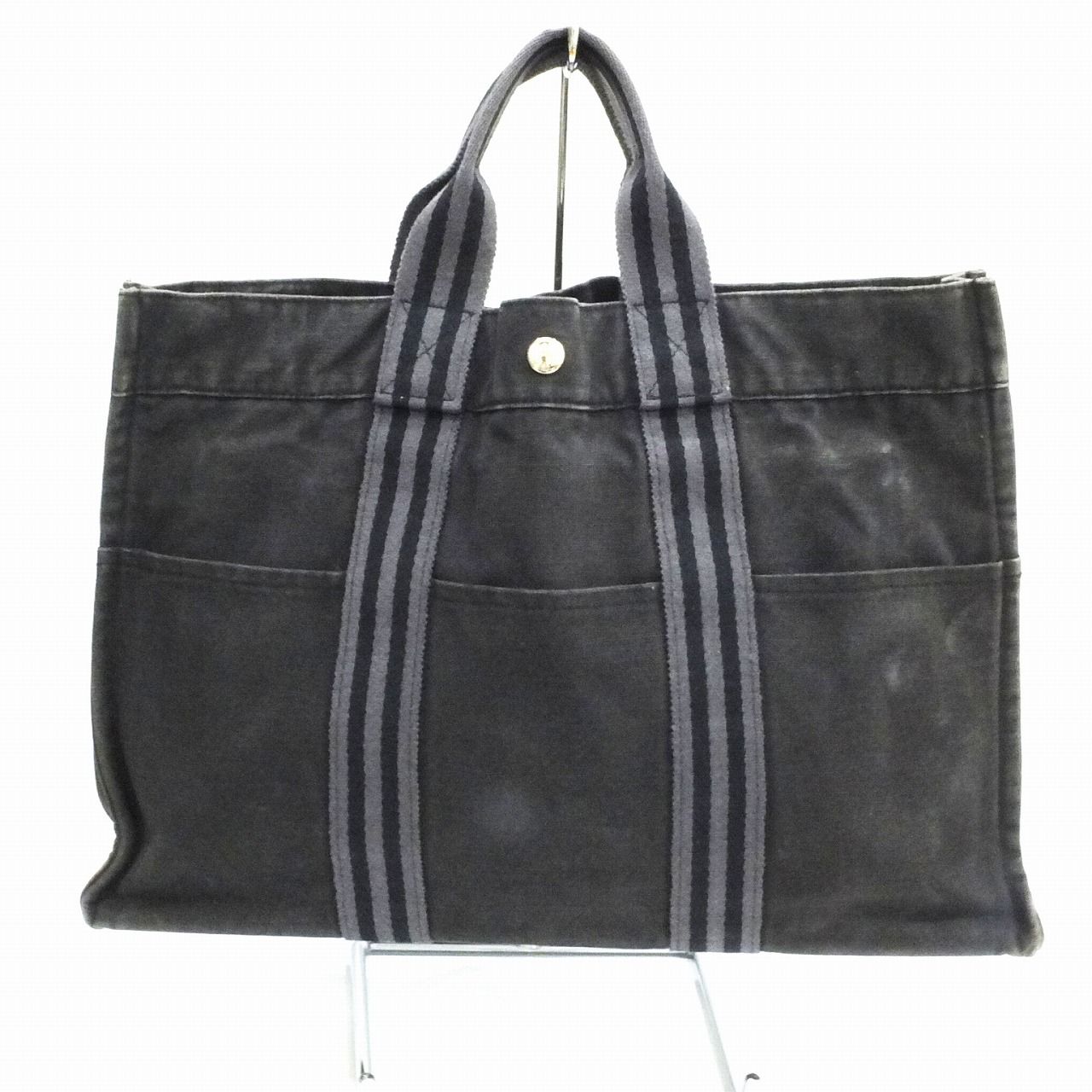 HERMES エルメス トートバッグ フールトゥMM ブラック キャンバス 