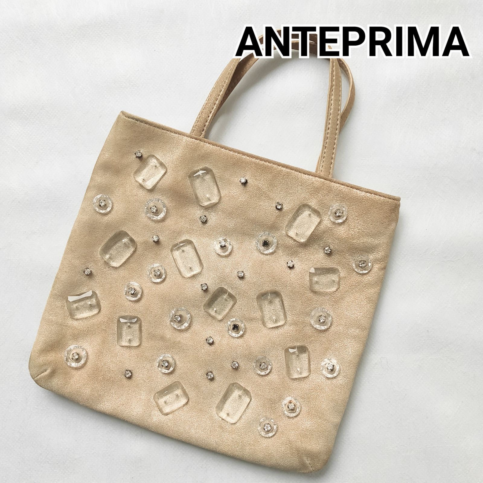 ANTEPRIMA アンテプリマ ミニトートバッグ ビジュー ラメ ゴールド 
