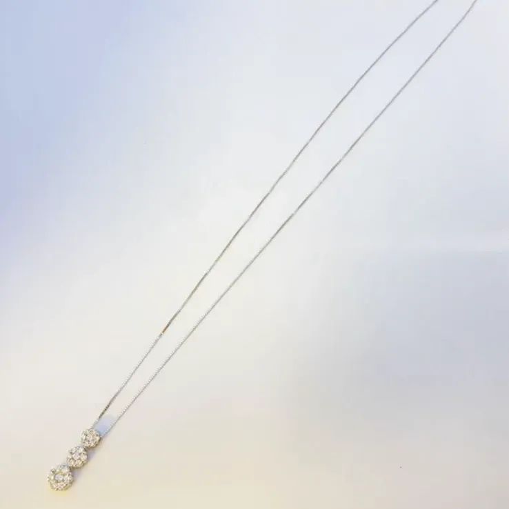K18WG ダイヤモンドネックレス D0.50ct ホワイトゴールド レディース  