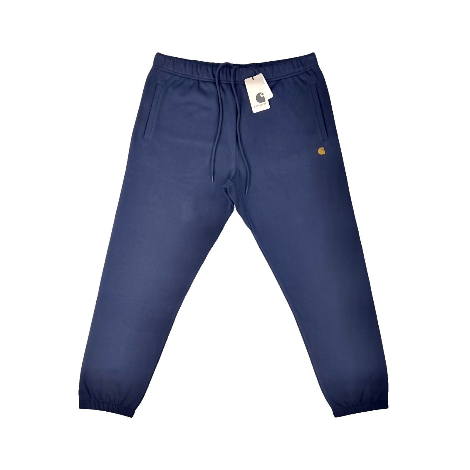 carhartt wip カーハート ワークインプログレス Chase Sweat Pant ワンポイント ロゴ刺繍 ヘビーウエイト 裏起毛 ウエスト ドローコード ワイド テーパード スウェットパンツ ネイビー アメリカ ストリート 定番 クラシックモデル