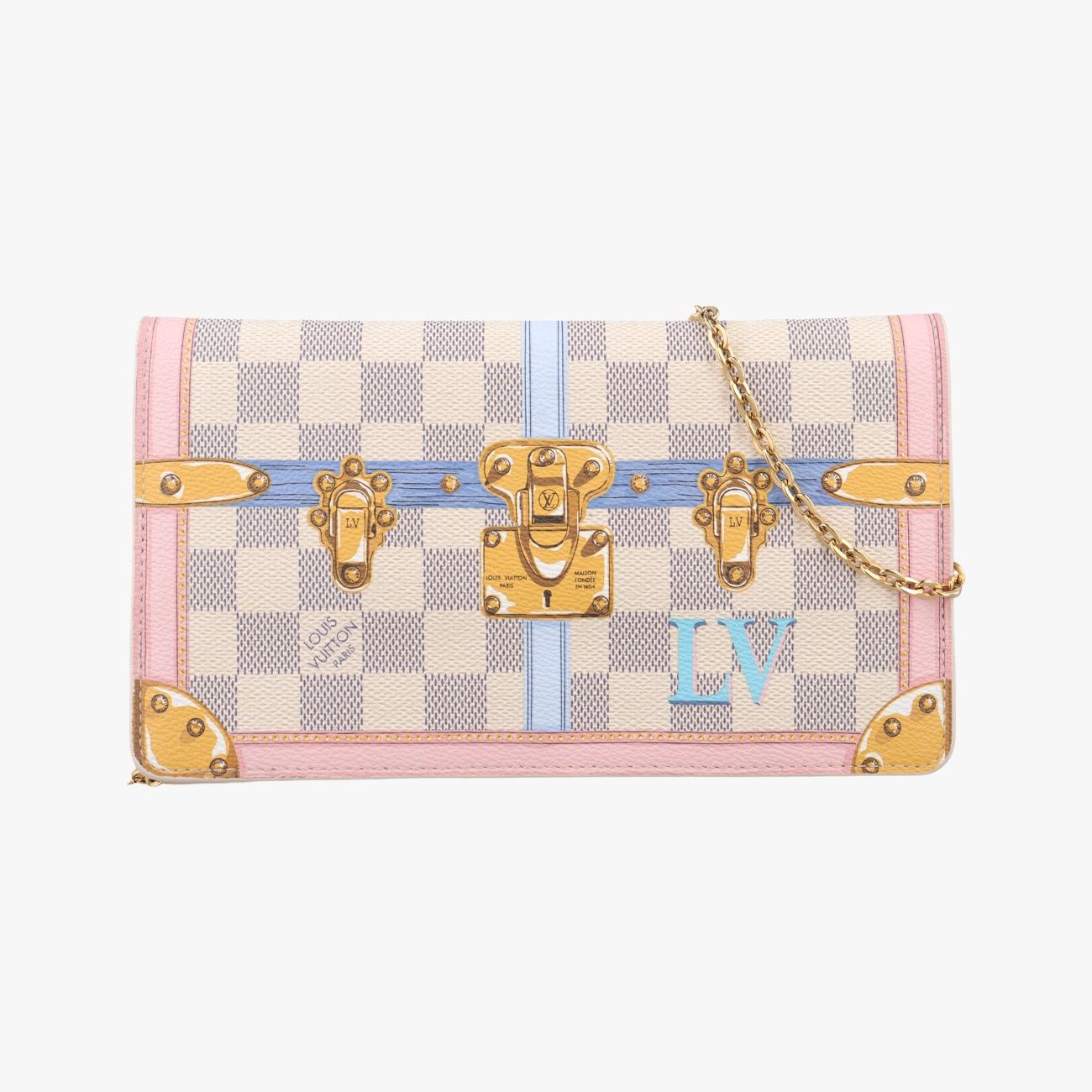 ルイヴィトンLouis Vuittonサマートランク ポシェット ウィークエンドアズール×マルチカラーダミエキャンバスN60108UB1178