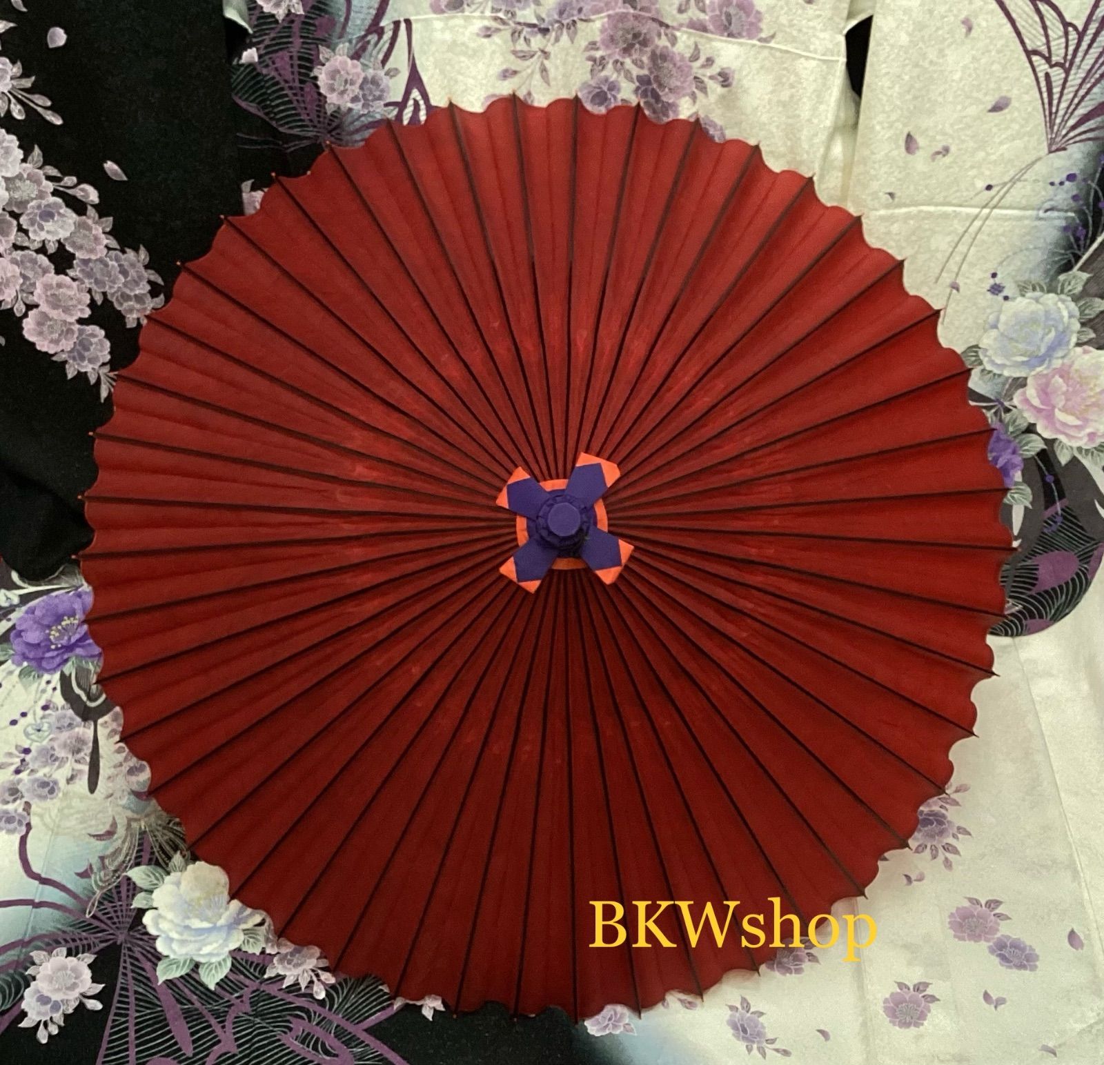 現品限り used 羽二重傘 番傘 蛇の目傘 和傘 紅色 着物 舞踊 和装 撮影