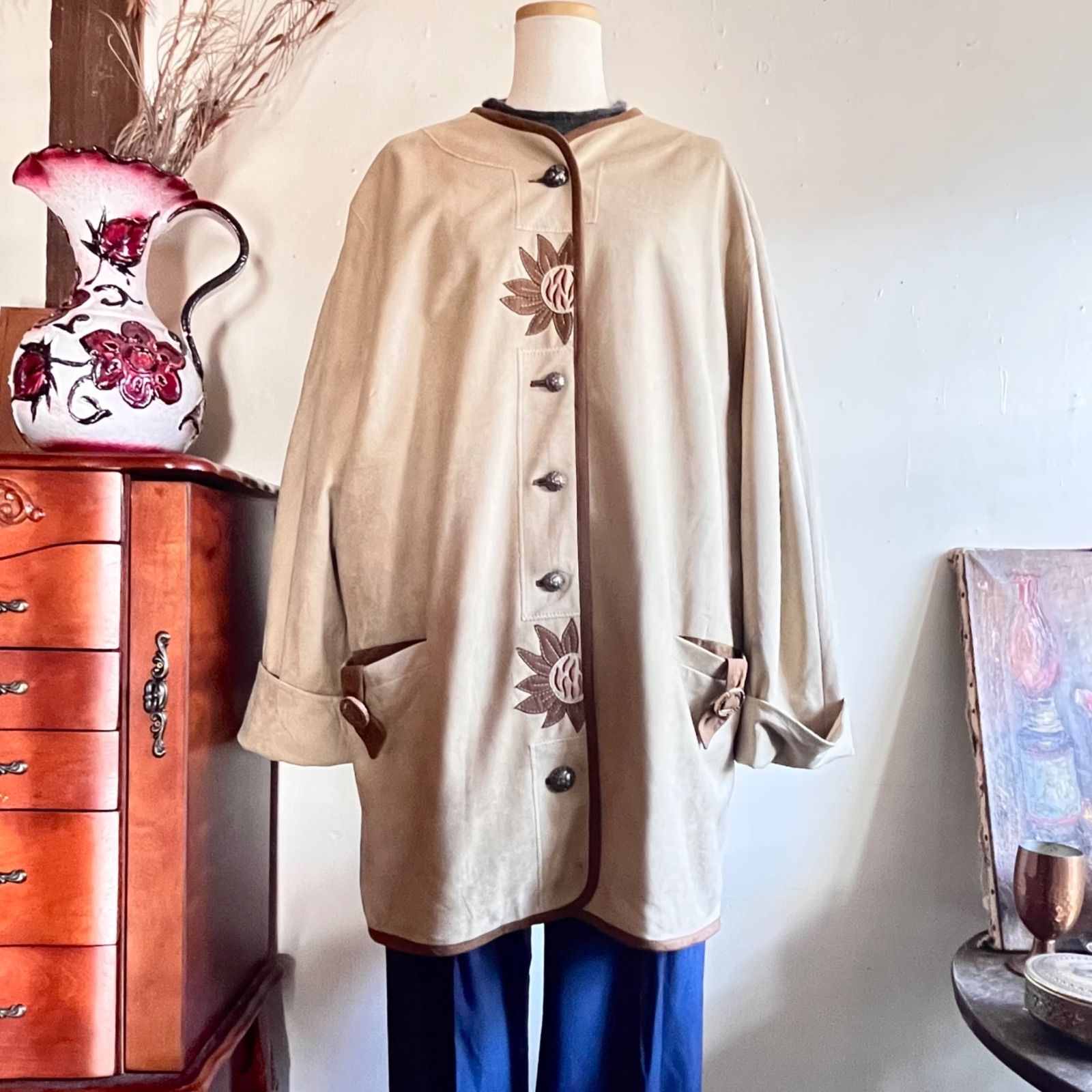 Euro linen mix tyrol shirt⁄リネン混・刺繍のチロルシャツ Euro tyrol 