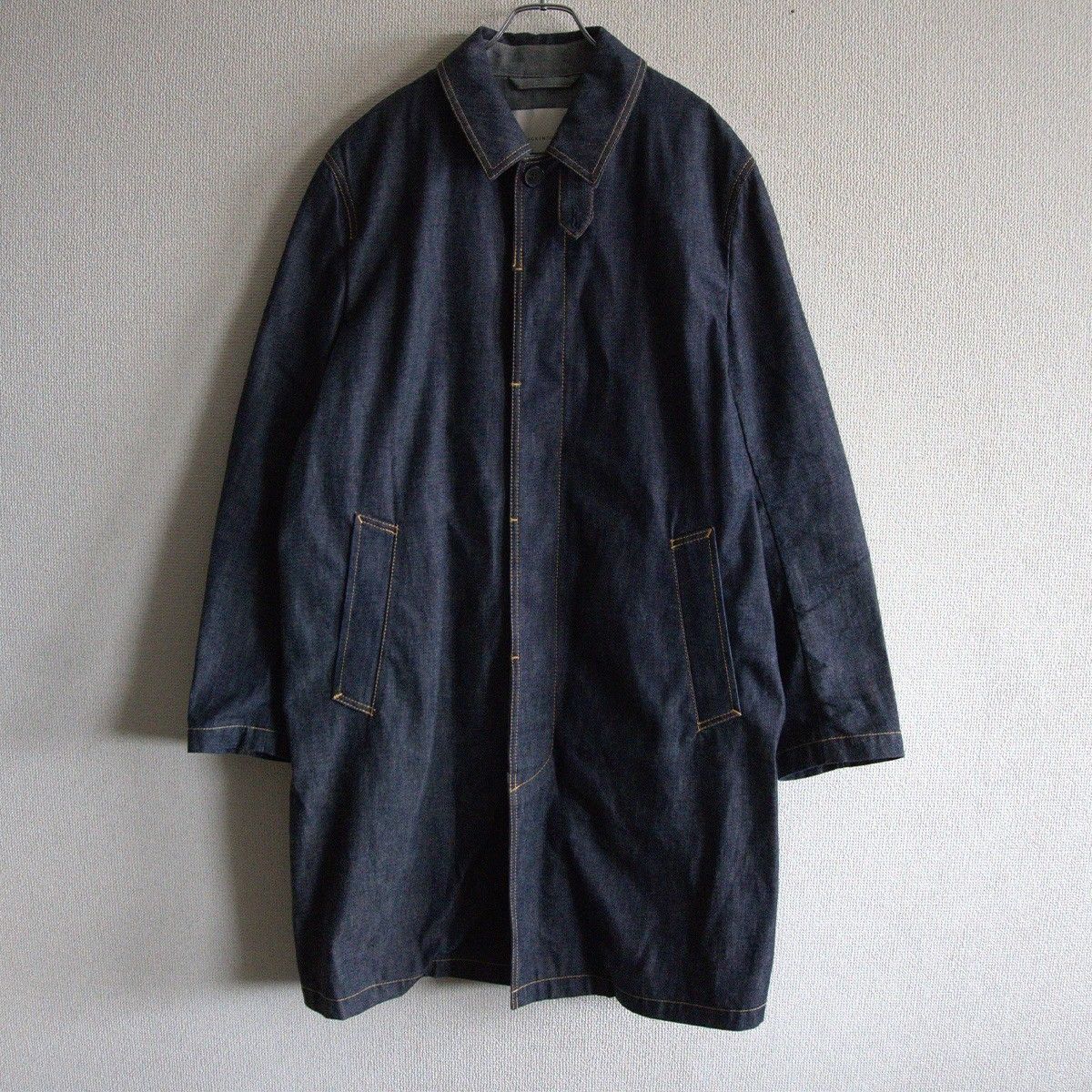 美品 マッキントッシュ　ダンケルド　インディゴ　デニム　ステンカラーコート 美品】MACKINTOSH【DUNKELD INDIGO RIGIT】42 デニム ステン