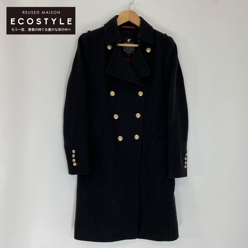 LOVELESS ネイビー 金ボタン ナポレオンコート ウール Milior社製