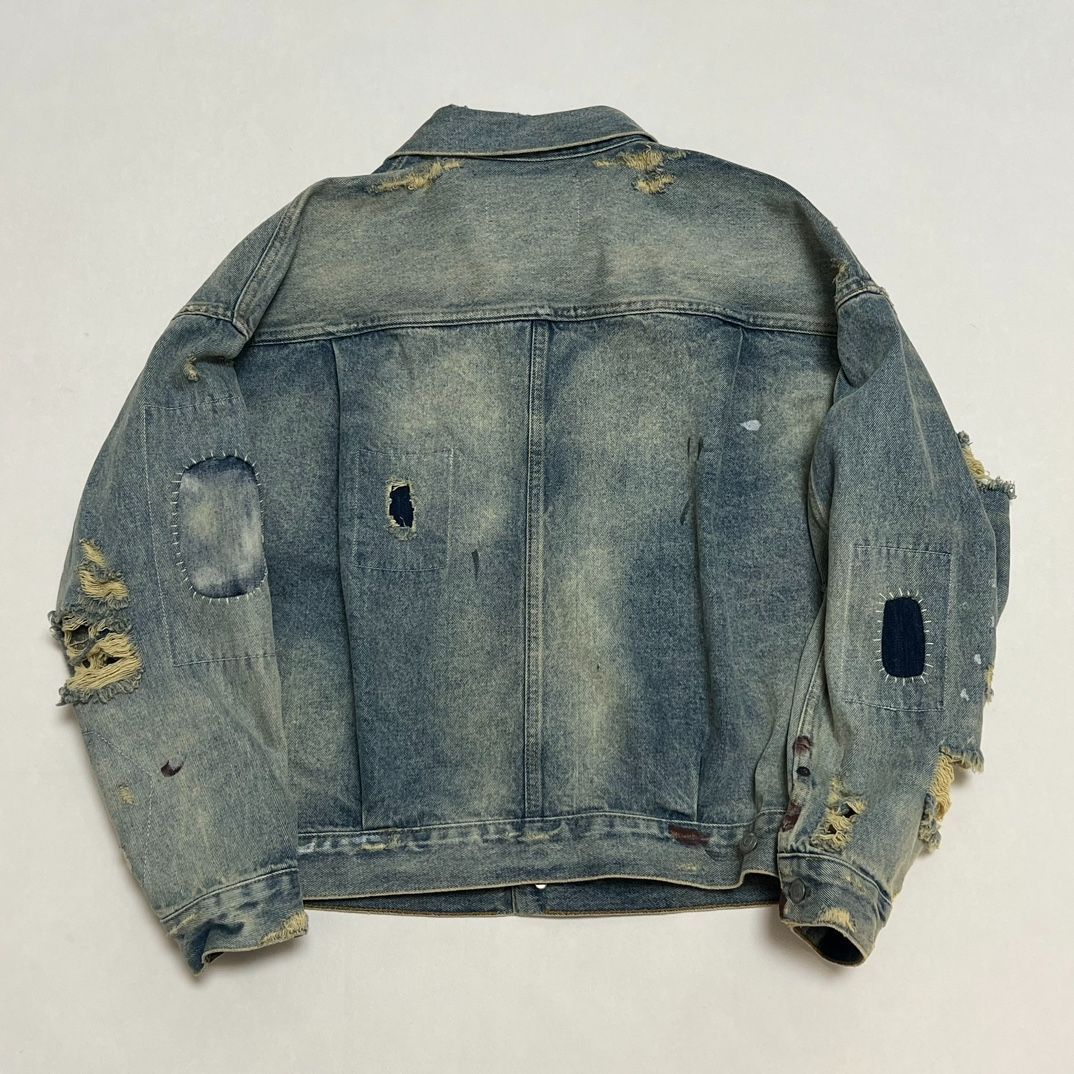 新品SAINT Mxxxxxx x BERBERJIN BJ_DENIM JACKET/DAMAGE/BLU S-XL 