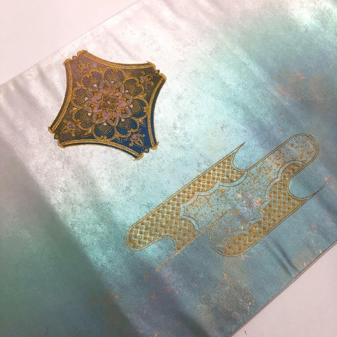 袋帯 総刺繍柄 汕頭刺繍 相良刺繍 華柄紋様 グラデーション O-3028 
