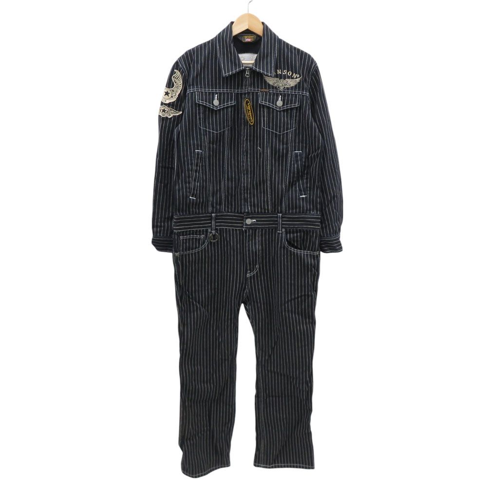 バンソン VANSON バック刺繍 ヒッコリー つなぎ オールインワン XXL