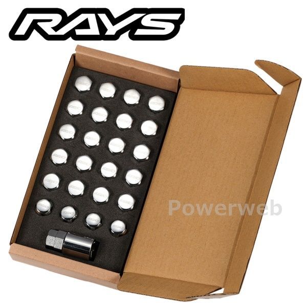 RAYS 19HEX ナット＆ロックセット L33 M14 6H用 M14×1.5 CP メッキ 24個セット 74081000006CP