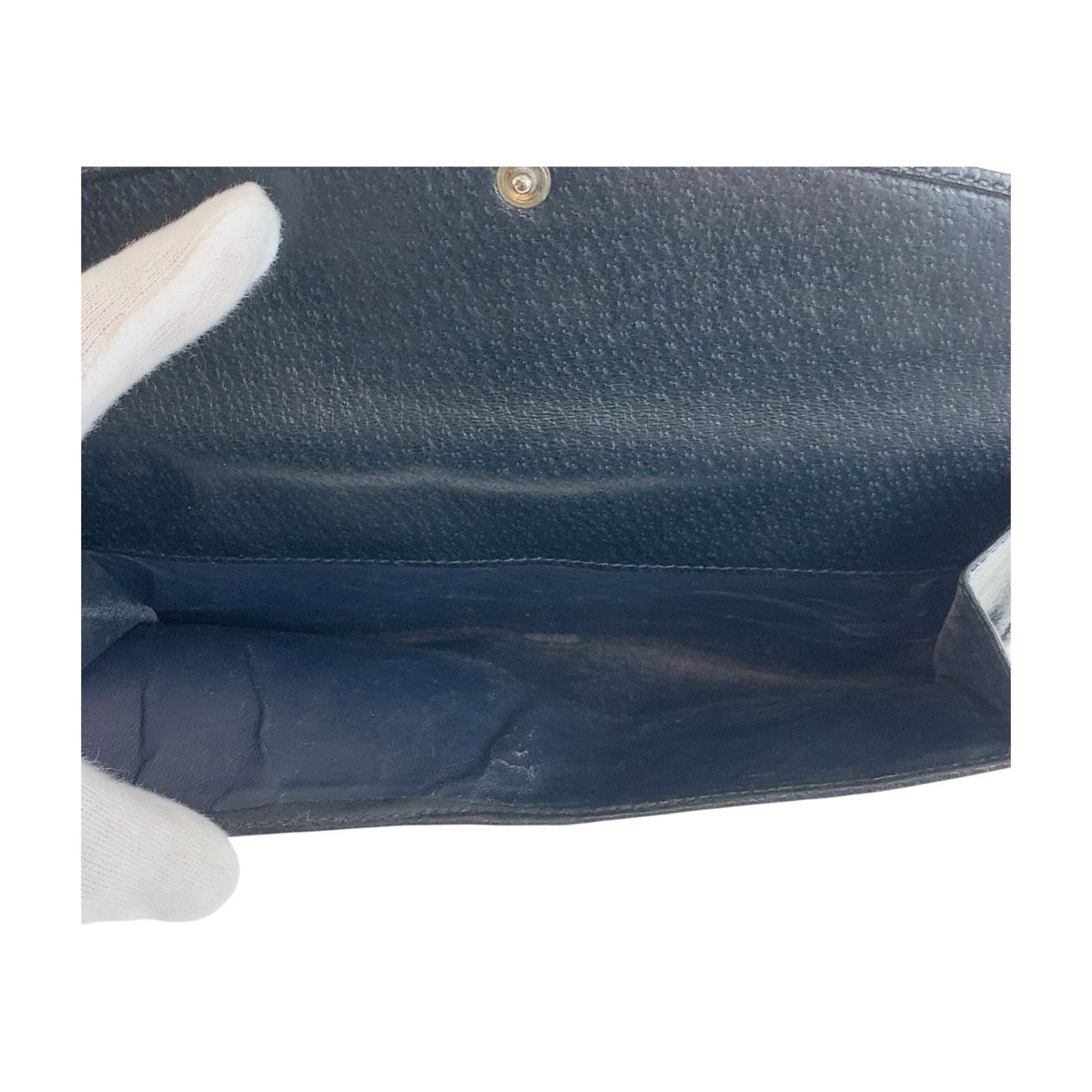 GUCCI グッチ 長財布 シェリーライン シルヴィ ネイビー　ゴールド金具 楽天市場】グッチ シルヴィ シェリーライン 三つ折り財布 グッチ
