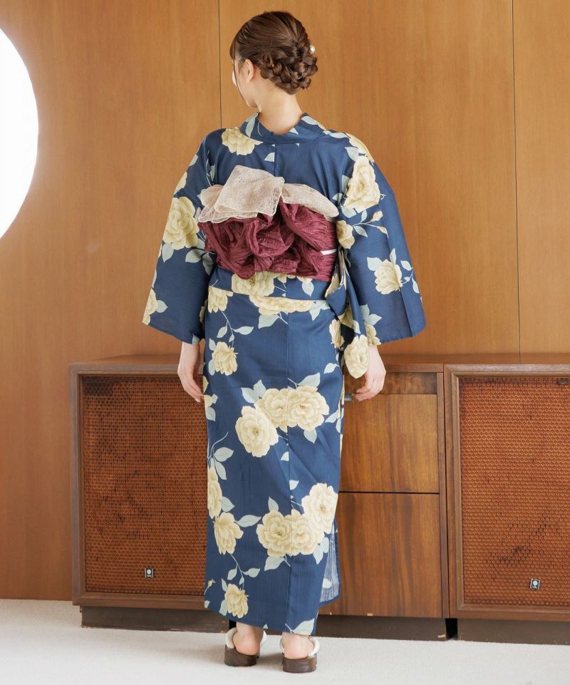 洋花の薔薇重ね　浴衣　Dita ディータ　5点セット　新品未使用 洋花の薔薇重ね 浴衣 Dita ディータ 5点セット 新品未使用