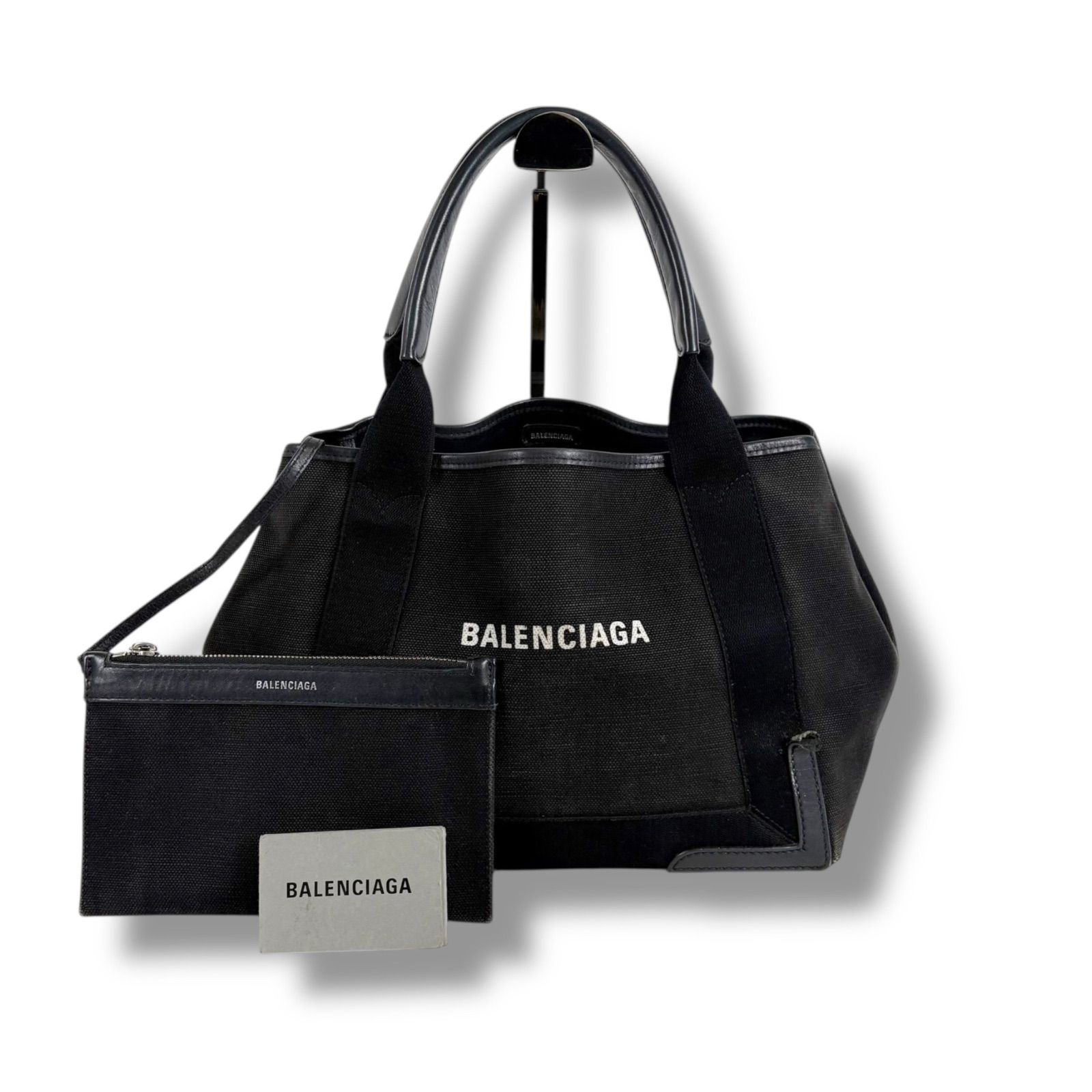バレンシアガ BALENCIAGA ネイビーカバス S ミニトートバッグ 