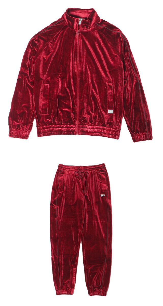 PRO CLUB プロクラブ ベロア トラックジャケット パンツ 上下セット セットアップ メンズ レディース ジャージ上下 トラックスーツ ストリートウェア スポーツウェア スポーツミックス ルームウェア 大きいサイズ バーガンディ 赤 レッド