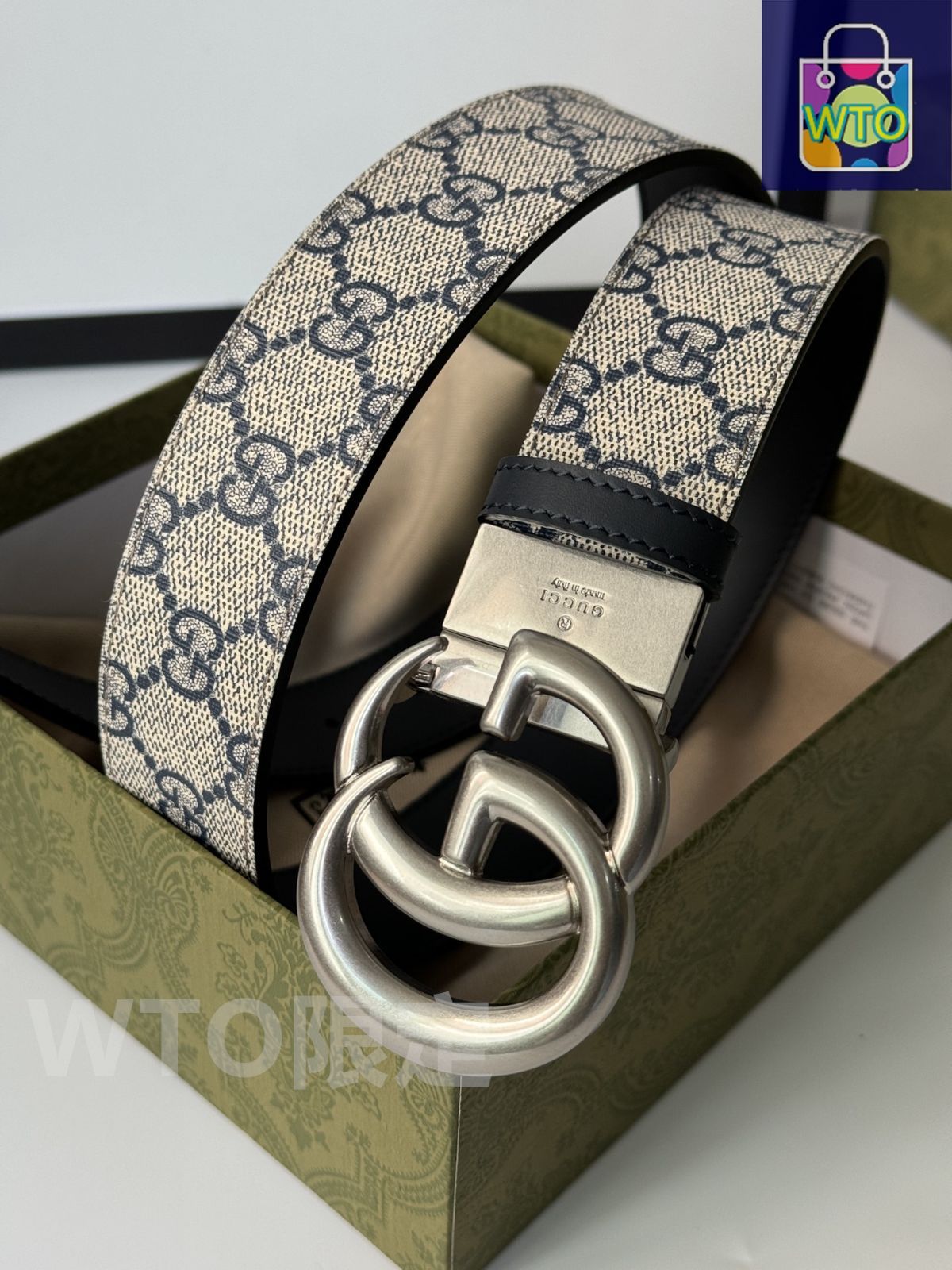 今日特価】Gucci グッチ ダブル G レトロ回転バックル ベルト