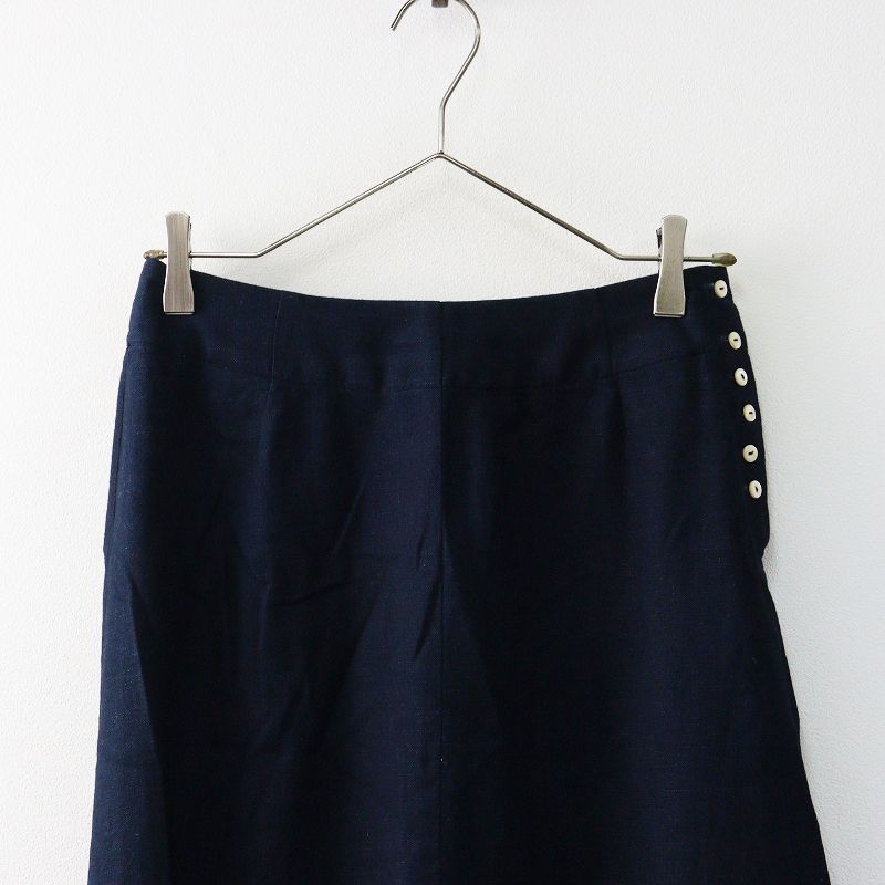 2025 パラスパレス pal las palace ウエストシェルボタン インディゴ染 コットン Aラインフ スカート 2 ネイビー 2400014461404 GULLKHAN_COM