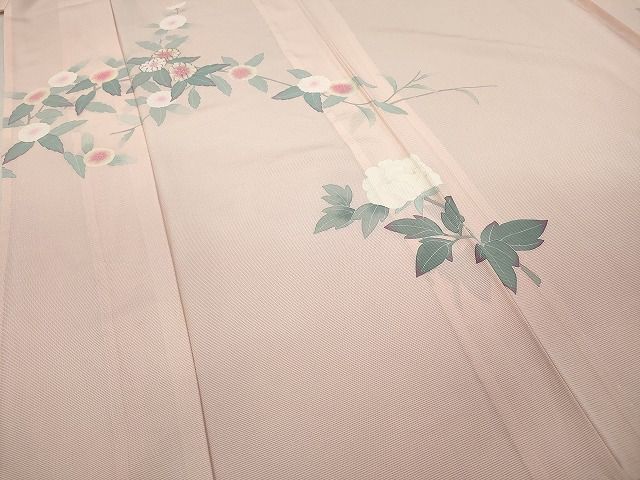 平和屋着物＊夏物 訪問着 絽 枝花文 暈し染め 銀彩 正絹 逸品