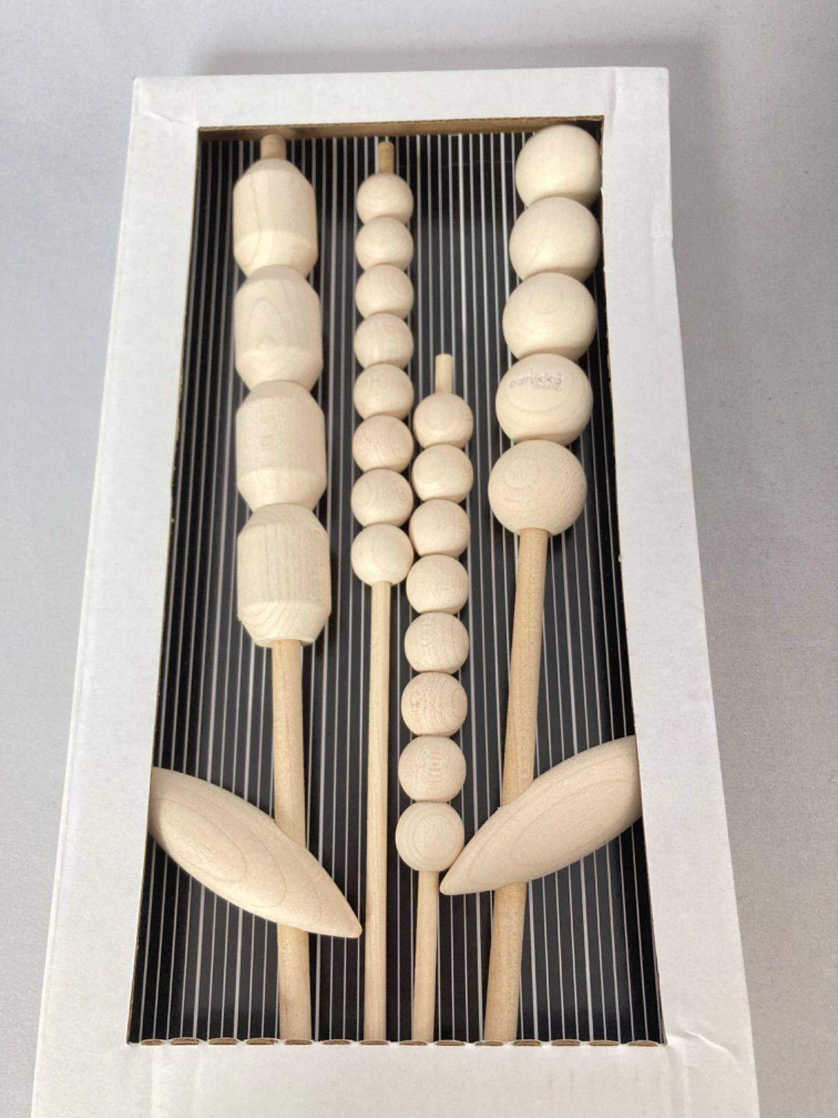 aarikka 木製 花オブジェ デコレーション ホワイト 4本 aarikka 木製