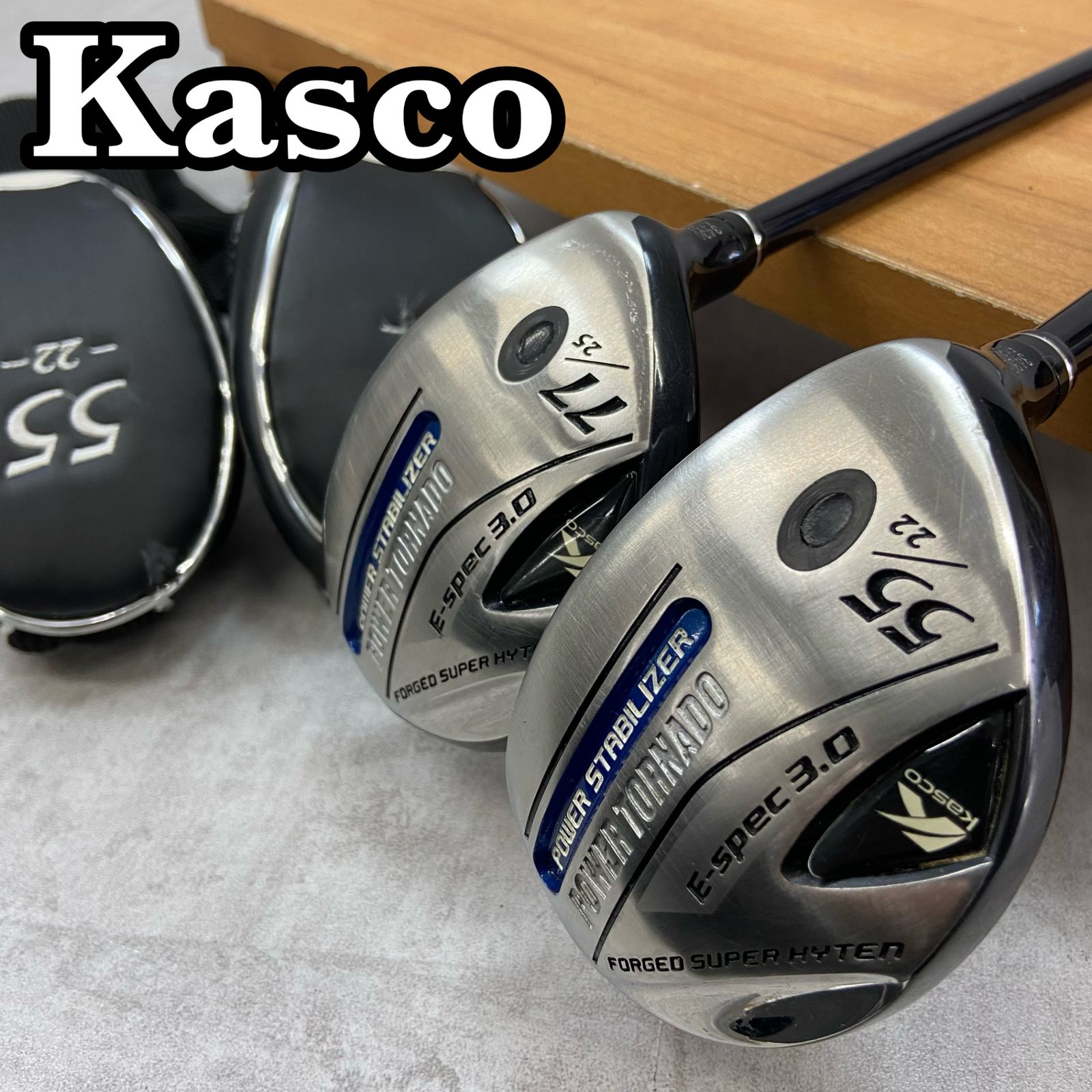Kasco キャスコ E-spec3.0 メンズゴルフUT2本セット カーボン S 右利き用 5UT 7UT ユーティリティー ヘッドカバー