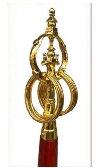 錫杖 真鍮製磨き仕上げ