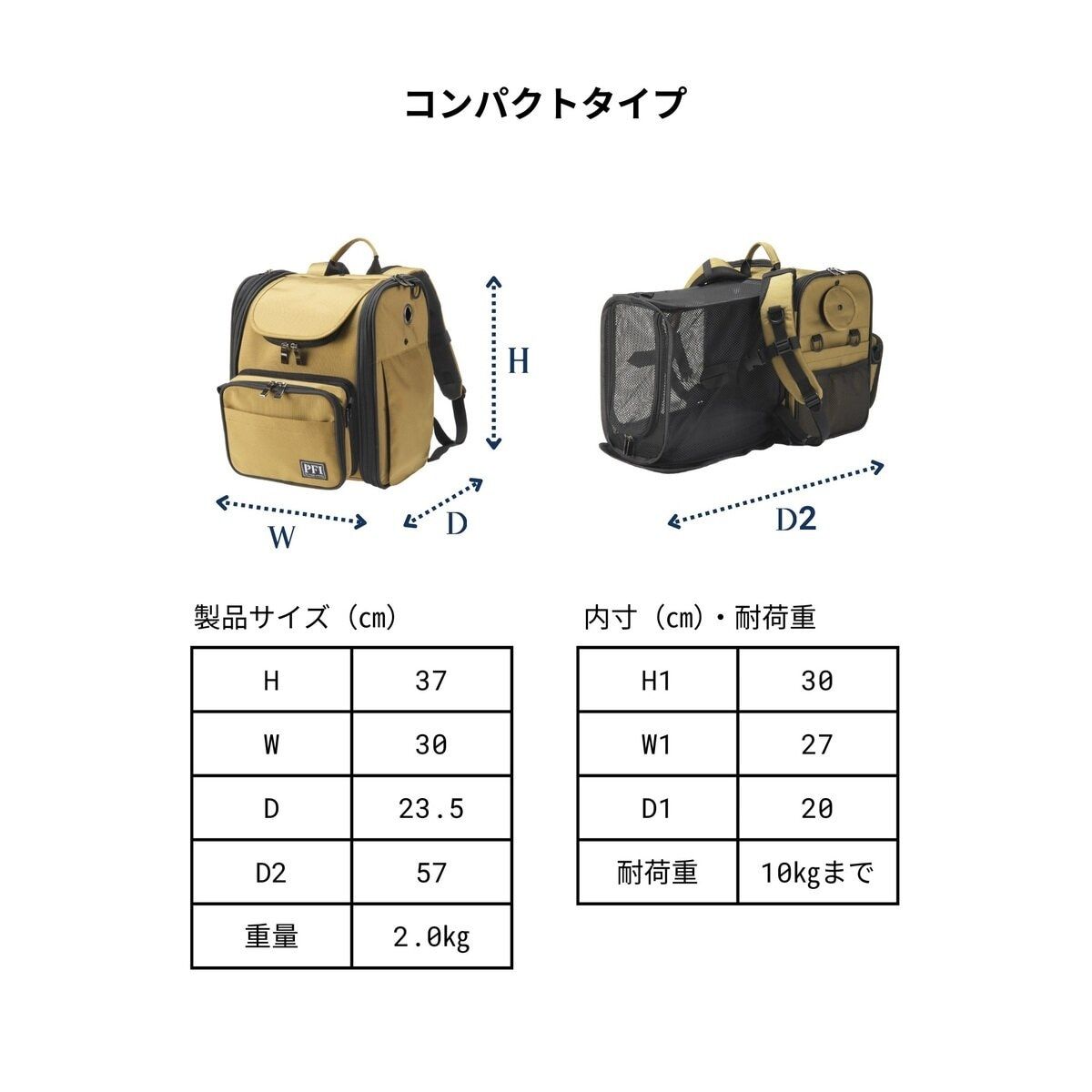 ペットキャリーバック コンパクトサイズ