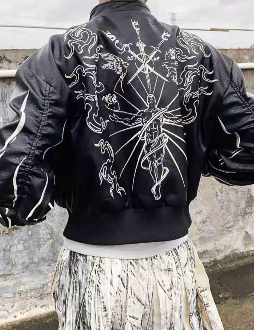 STARTEXCEEDEND スタンドカラーレザーバイクジャケット Y2K スタンド