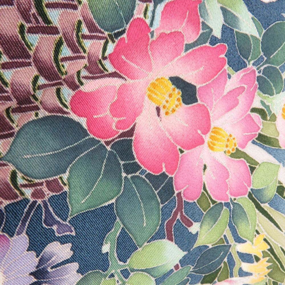 本加賀友禅 黒留袖 小林喜代美 花籠文様 正絹 袷 広衿 比翼付 落款入