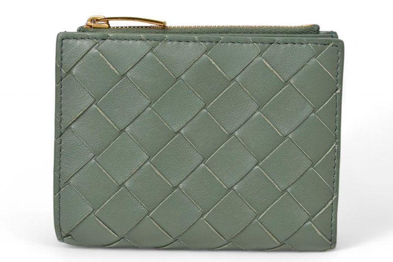 ボッテガ ヴェネタ 財布|二つ折り BOTTEGA VENETA ミニ財布 707601 イントレチャート ミント|グリーン系