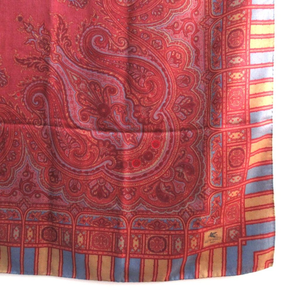 美品 ETRO エトロ ペイズリー柄 ウール シルクブレンド 大判