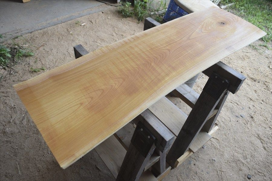 アウトレット ケヤキ(欅)の一枚板 長さ約115cm 幅約35～37cm 厚