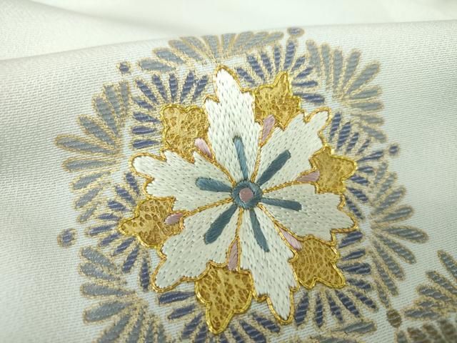 平和屋着物○訪問着 黄金繭 駒刺繍 正倉院花文 暈し染め 金彩 やまと誂  