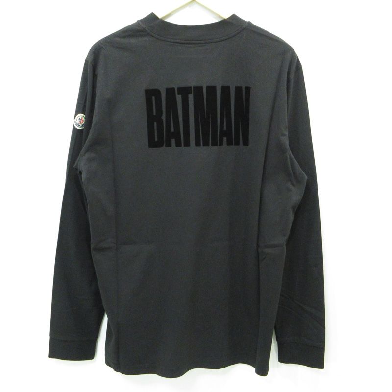 三重本店 MONCLER モンクレール × BATMAN バットマン LS T-SHIRT ロゴプリント胸ポケット長袖Ｔシャツ J20918D00012 ブラック サイズ L 108