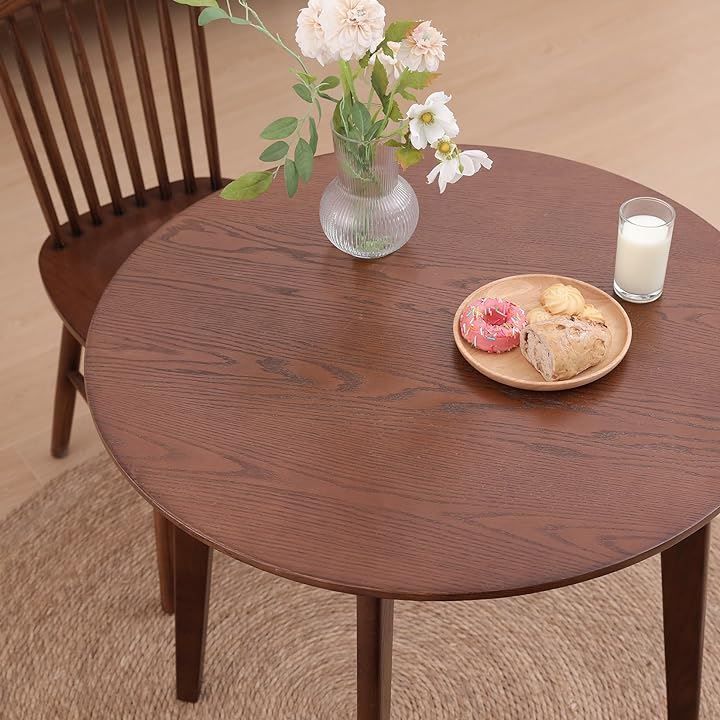 MU RONG アメリカFAS級オークダイニングテーブル 丸テーブル 円形