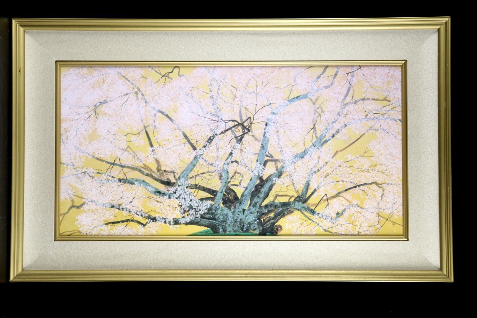 中島千波 「素桜神社の神代櫻」 岩絵の具方式複製画 278/950 唐