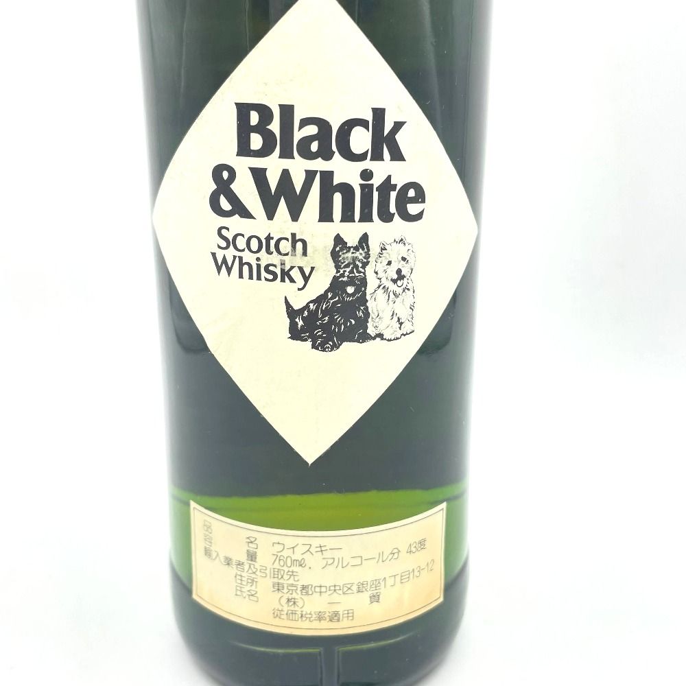 ウイスキー ブラック＆ホワイト 特級表示 Black＆White 中国語ラベル 760ml 43% 洋酒 古酒 未開栓 ウイスキー ブラック＆ホワイト 特級表示 Black＆White 中国語