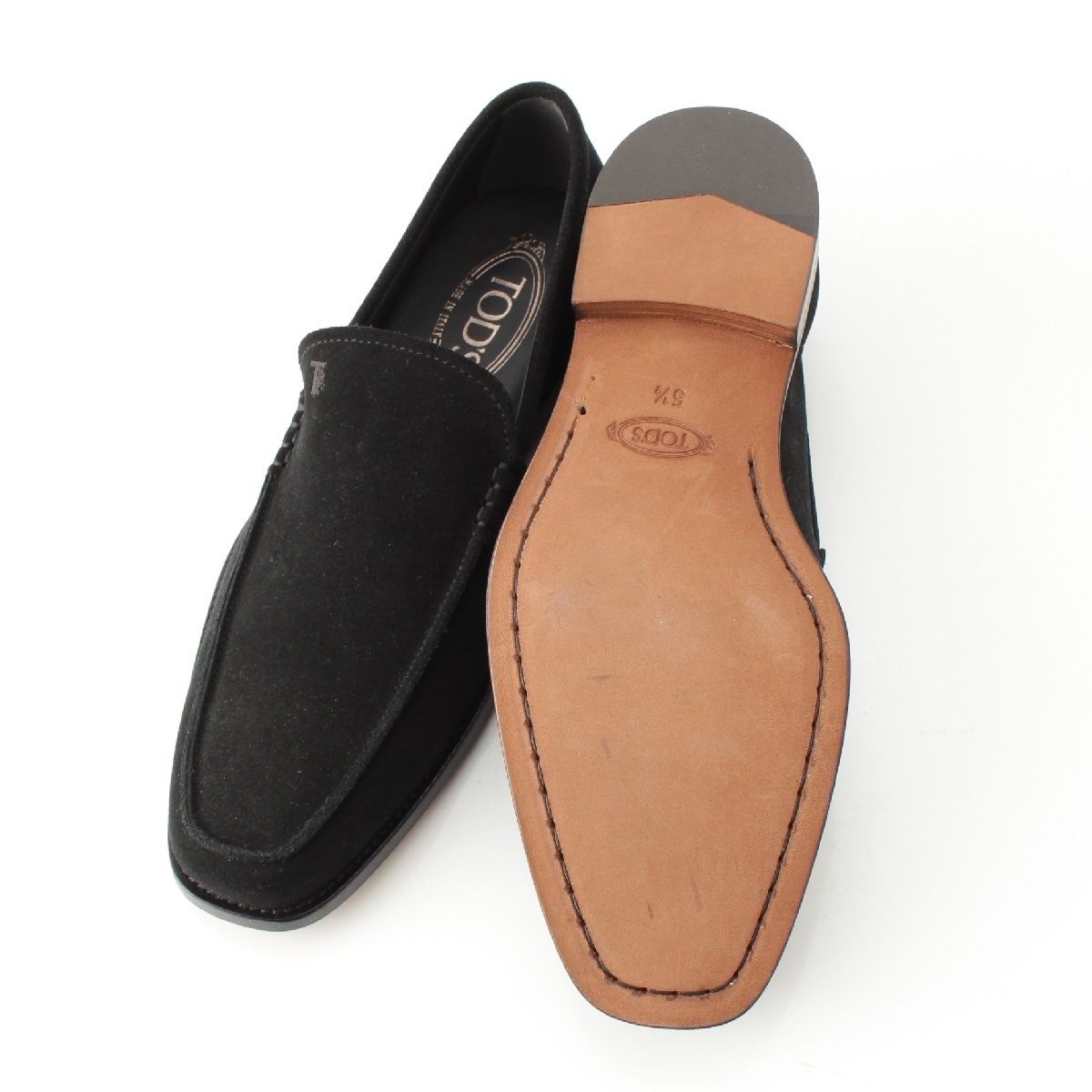 トッズ スエード ローファー スリッポン T型押し フラット 革靴  