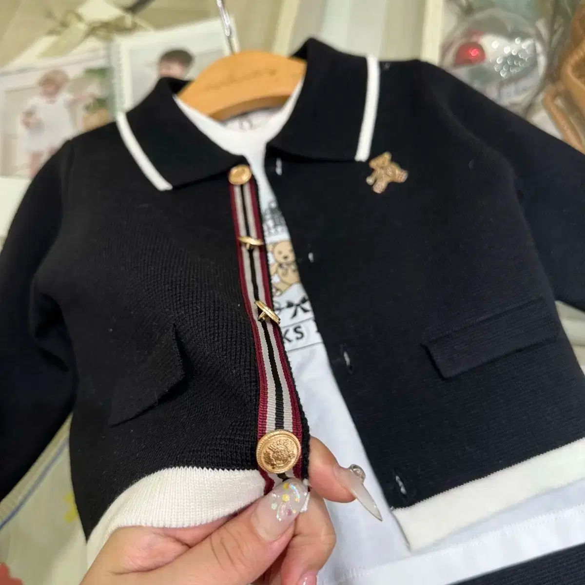  新規 ダックスベイビー アイコニー ニットカーディガン 上下 カーディガン トップス