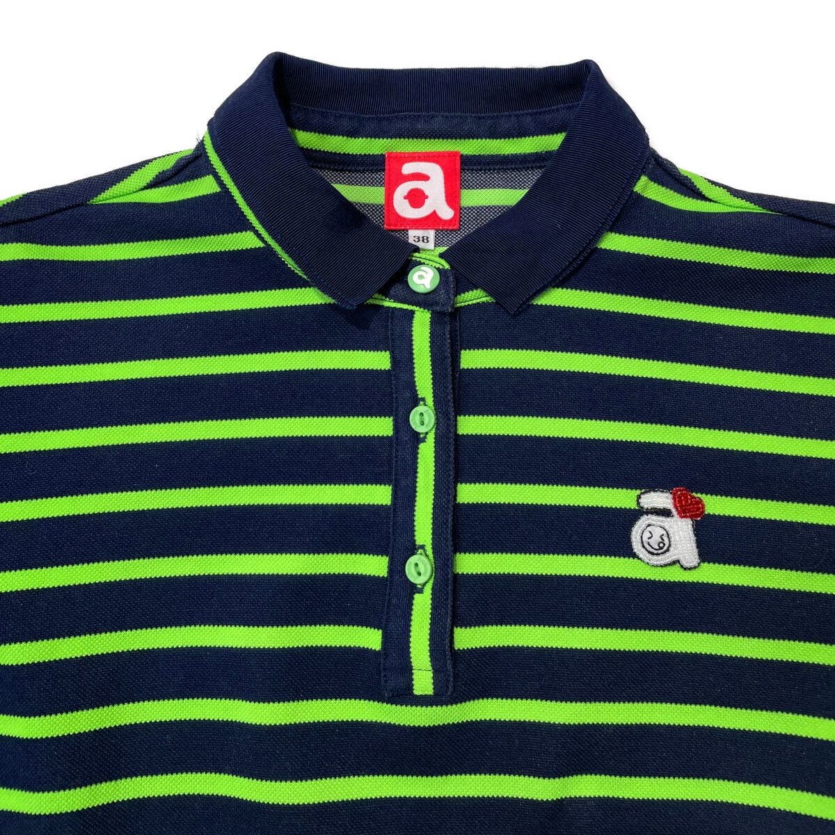 archivio - coco 中古 アルチビオ archivio レディース 半袖ポロシャツ 38(M) 紺×緑 グリーン ボーダー 中古 レディース アルチビオ archivio 半袖ポロシャツ 38(M) 紺