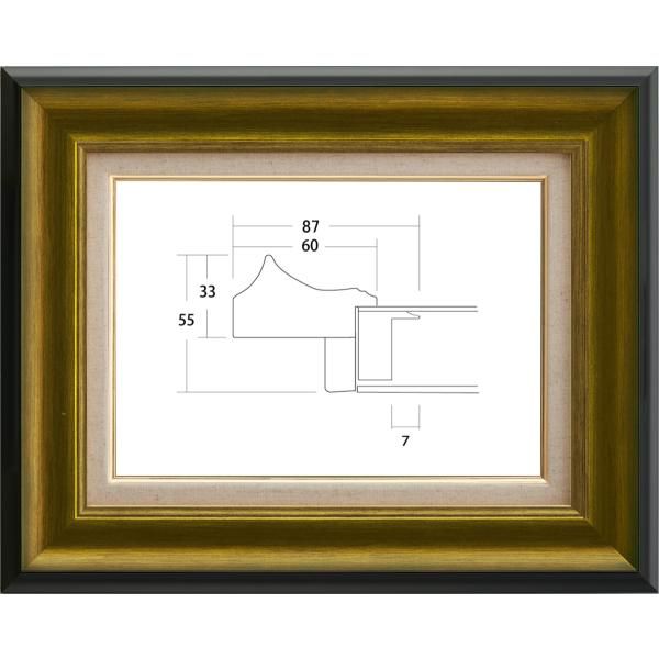 額縁 油絵 油彩額縁 8167-TO ゴールドブラック F30号 額縁 細長い 油絵